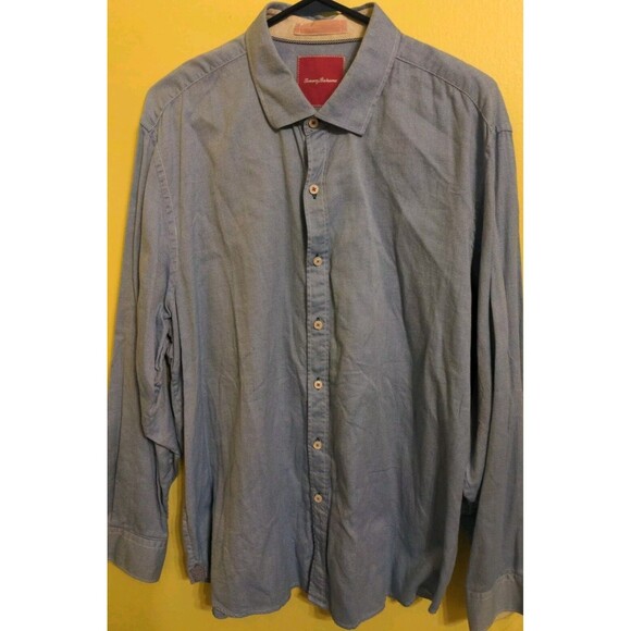 Tommy Bahama Shirt Men’s XL Blue Long Sleeve Button-Up Island Modern Fit EUC - Picture 2 of 9